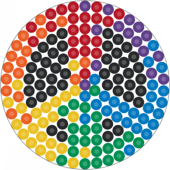 Small rainbow peace sign coaster - blue, coaster, colorful, green, peace, rainbow, red, yellow