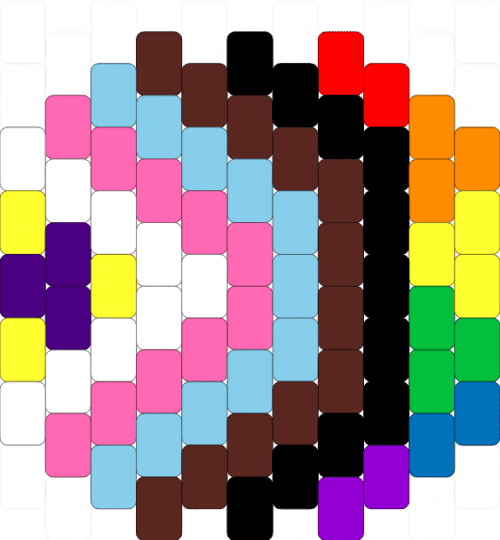 Progressive flag pin (intersex included - brown, light blue, pin, pink, pride, progress flag, progress pride, queer, yellow