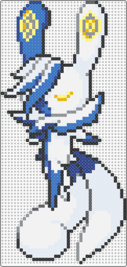 Mega Meowstic - blue, gray, white