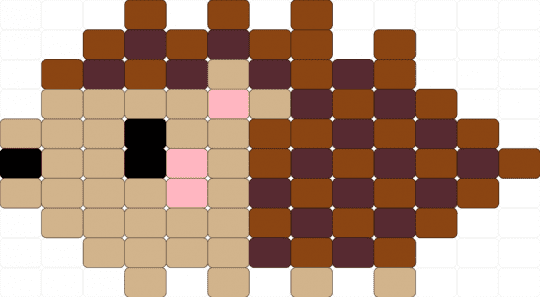 Hedgehog Ladder Stitch - beige, brown, red