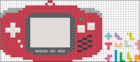 GBA shaker charm (WIP) - beige, gray, red