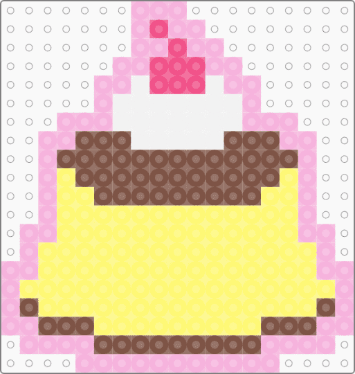 pudding - brown, cute, food, pink, pudding, yellow