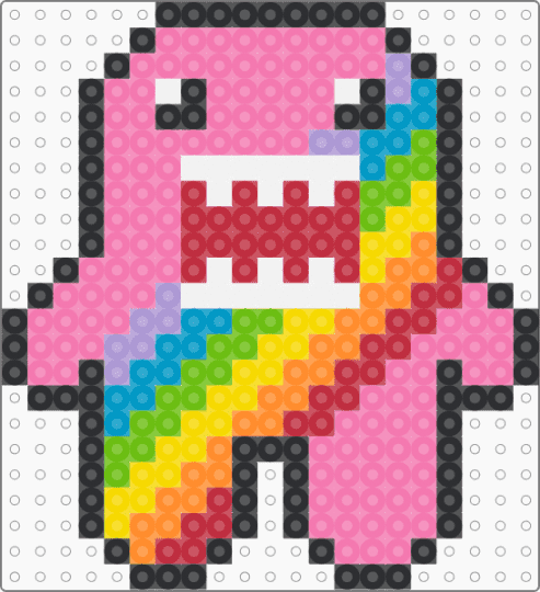 rainbow domo perler - pink, red