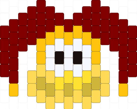 little jester charm - brown, character, charm, head, jester, yellow