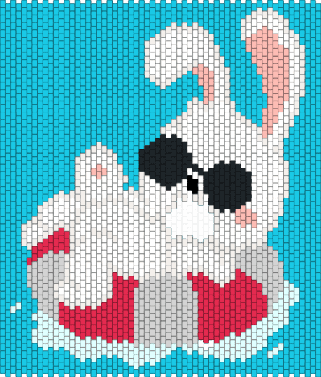 bunny on a pool float - animal, bunny, cotdpoolparty, cute, light blue
