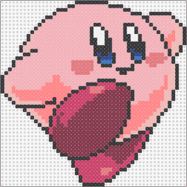 Kirby Perler pattern 2 - kirby,nintendo,run,cute,video game,character,happy,pink