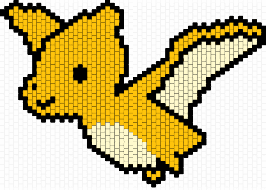 Pterodactyl - animal, black, cute, dinosaur, pterodactyl, yellow