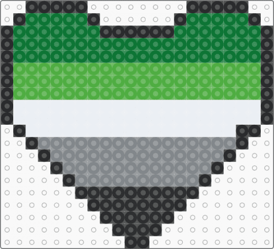 Giant aromantic heart🫶 - green,gray,pride,love,heart,perler,aromantic