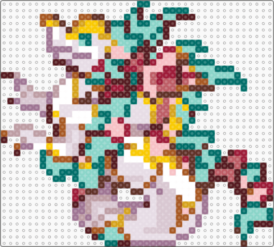 kintsugi dragon (dragcave) - animal, brown, colorful, creature, dragon, fantasy, kintsugi, light blue, sprite, teal