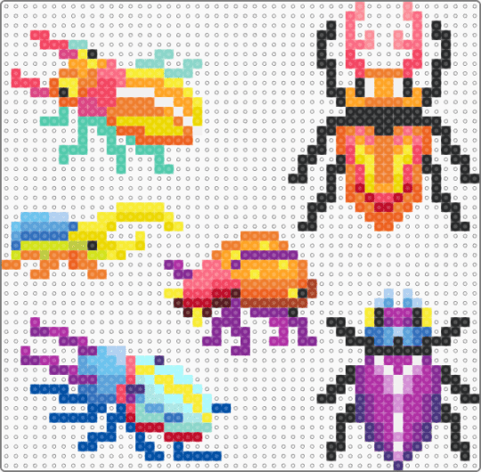 bugs - animals, beetles, bugs, colorful, cute, light blue, pink, red