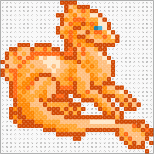 shallow water dragon - animal, creature, dragon, orange, red, sprite, water