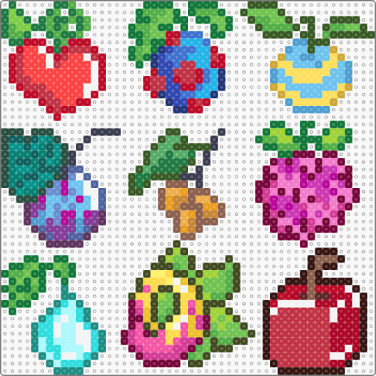 neopets fruit - berries, colorful, cotdfruit, fruit, green, light blue, neopets, pink, red