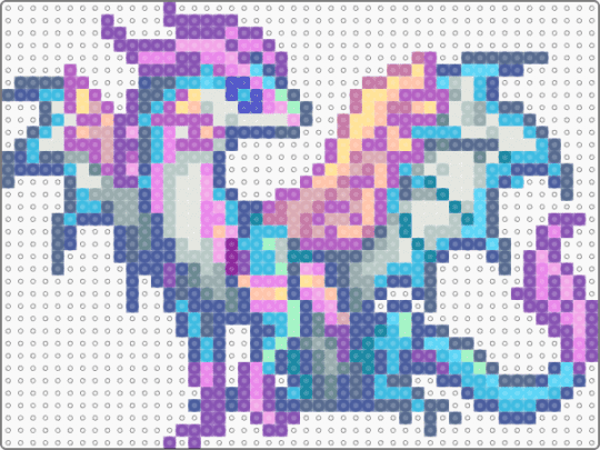 sophrosyne dragon (dragcave) - animal, blue, creature, dragon, fantasy, light blue, pastel, pink, purple, sprite