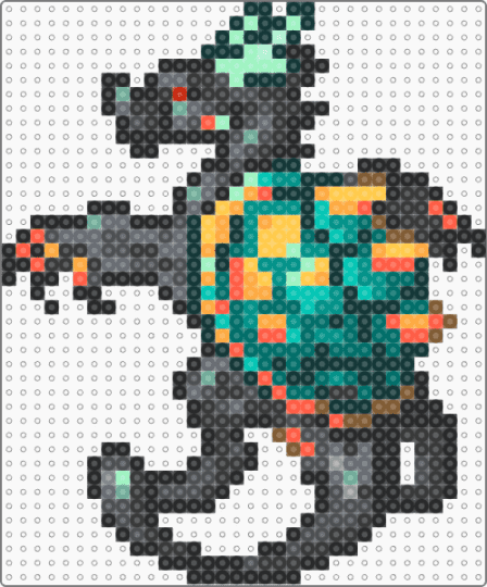 archelonian dragon (dragcave) - animal, black, creature, dragon, fantasy, gray, sprite, teal