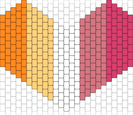 lesbian heart - lesbian,pride,heart,solidarity,bold,identity,statement,love,orange,pink