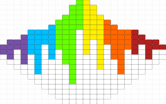 simple ladderstitch version of mask - colorful, green, mask, orange, pride, rainbow, white