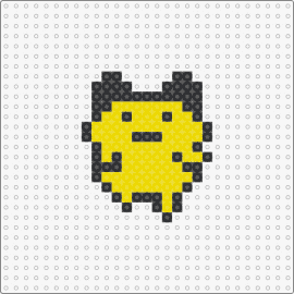 a5 - mametchi,tamagotchi,character,cute,silly,simple,yellow,black