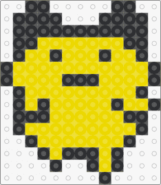 a5 - mametchi,tamagotchi,character,cute,silly,simple,yellow,black