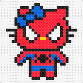 kitty devil - spiderman,hello kitty,costume,mashup,sanrio,marvel,comic,superhero,kawaii,character,red,blue