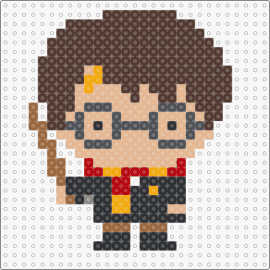 Harry1 - harry potter,wizard,character,chibi,book,story,movie,wand,scarf,glasses,brown,tan,black