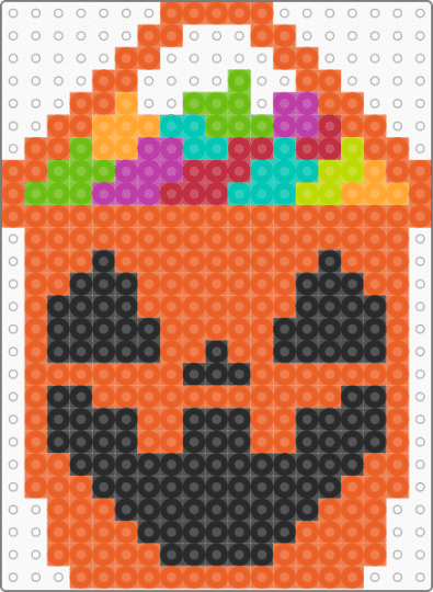 Pumpkin Halloween bucket w/ candy - charm, colorful, cute, halloween, orange, pumpkin