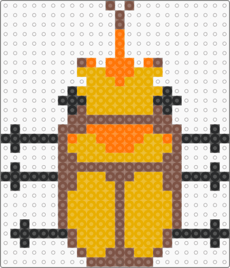 Megasoma Elephanas Beetle Bead - orange, tan