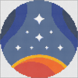 Constellation badge - constellation,starfield,logo,badge,video game,space,stars,orange,blue,white