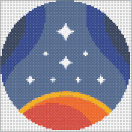 Constellation badge - constellation,starfield,logo,badge,video game,space,stars,orange,blue,white