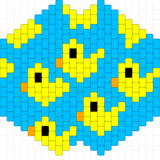 Duck kandi mask - animal, light blue, yellow