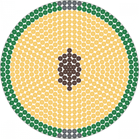 green apple perler - apple, brown, eat, food, fruit, green, seeds, tan, yellow