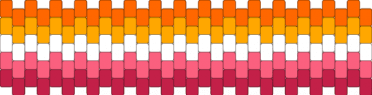 lesbian peyote cuff - cuff, flag, lesbian, love, orange, pink, pride, red, white