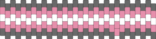 demigirl peyote cuff - bracelet, demigirl, flag, gray, pink, pride, queer, white