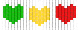 Stoplight Pixel Hearts - hearts,signal,love,cuff,red,yellow,green,white