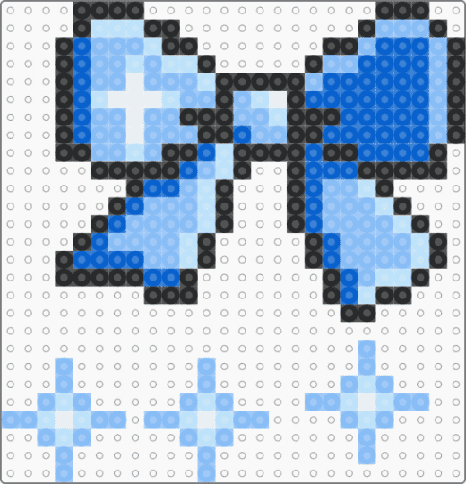 Blue Bow - blue, light blue