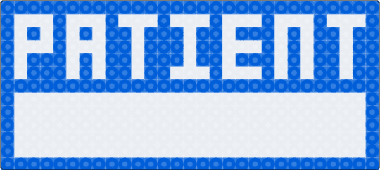 Animal hospital name tag - blue, white