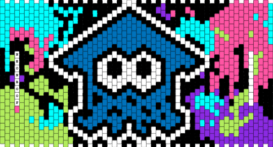 Splatoon Squid - blue, green, light blue, pink