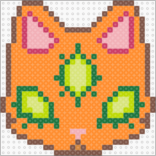 Orange 3 eyed kitty :3 - cat, green, orange, orange cat, pink