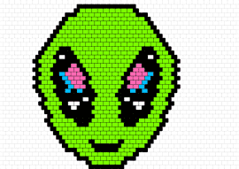 alien head - alien,space,extraterrestrial,face,smile,cute,galaxy,eyes,green,black