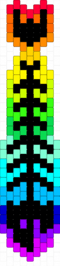 fish tye - black, light blue, teal, yellow