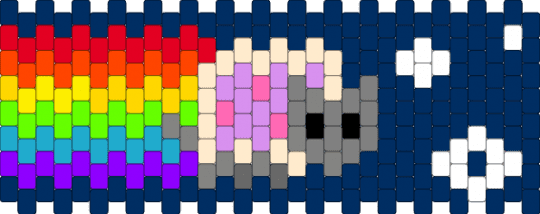 Nyan cat multistitch - blue, nyan cat, rainbow, red, space
