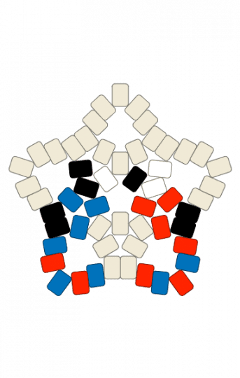 goob star - blue, dandys world, goob, red, star, white