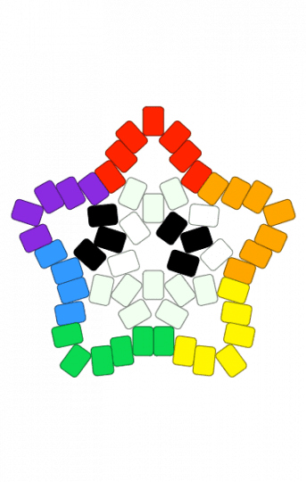 dandy star - dandys world, flower, orange, rainbow, red, star, teal, yellow