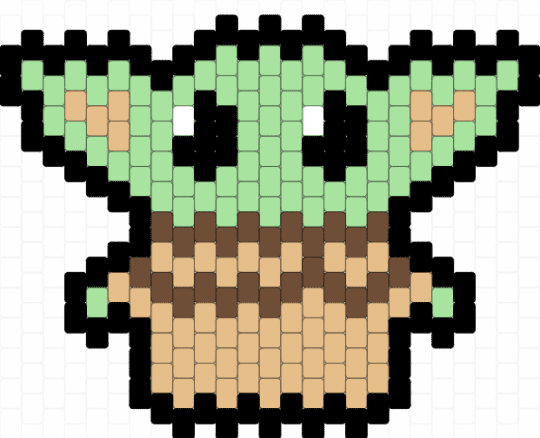 grogu - beige, teal