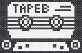 tape b cassette smaller-almost done - cassette,tape b,dj,music,classic,black,white