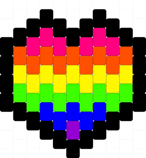Rainbow heart!! > - colorful, green, heart, orange, rainbow, scenecore, yellow