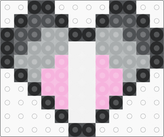 demigirl heart - gray, pink