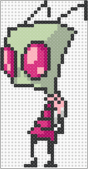 invader zim - gray, pink, yellow
