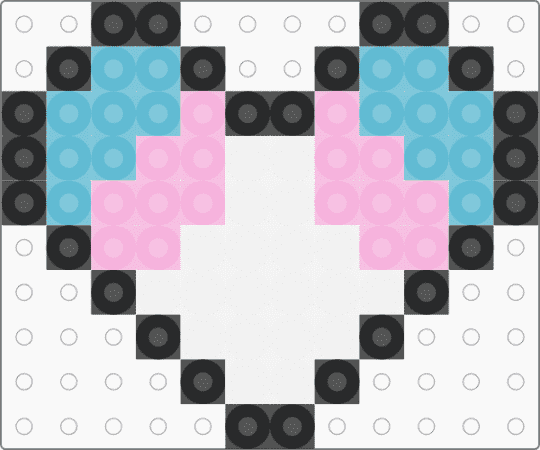trans heart - light blue, pink