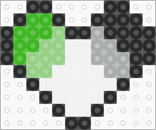 aromantic heart - gray, green, teal