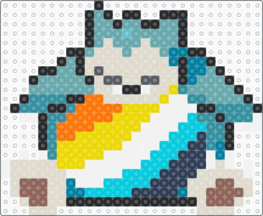 aroace snorlax - beige, teal, yellow
